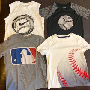 4 baseball themed kids shirts